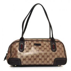Gucci Crystal GG Princy Brown Boston Bag 